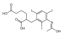 2-[(3-acetamido-2,4,6-triiodophenyl)methyl]hexanedioic acid Structure