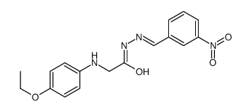 2-[(4-ethoxyphenyl)amino]-N'-(3-nitrobenzylidene)acetohydrazide (non-preferred name) structure