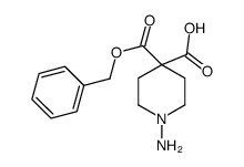 1-amino-4-phenylmethoxycarbonylpiperidine-4-carboxylic acid结构式