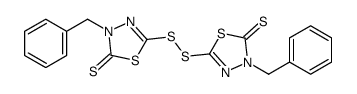 3-benzyl-5-[(4-benzyl-5-sulfanylidene-1,3,4-thiadiazol-2-yl)disulfanyl]-1,3,4-thiadiazole-2-thione结构式