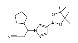 3-Cyclopentyl-3-[4-(4,4,5,5-tetramethyl-1,3,2-dioxaborolan-2-yl)- 1H-pyrazol-1-yl]propanenitrile Structure