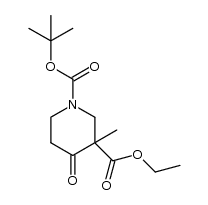 1-tert-butyl 3-ethyl 3-methyl-4-oxopiperidine-1,3-dicarboxylate结构式