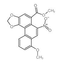 Phenanthro[4,3-d]-1,3-dioxole-5-carboxylicacid, 8-methoxy-6-nitro-, methyl ester picture