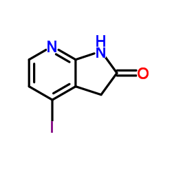 4-碘-1H,2H,3H-吡咯并[2,3-b]吡啶-2-酮结构式