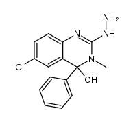 6-chloro-2-hydrazinyl-3-methyl-4-phenyl-3,4-dihydroquinazolin-4-ol结构式