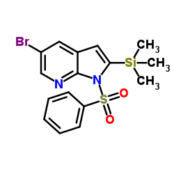 5-Bromo-1-(phenylsulfonyl)-2-(trimethylsilyl)-1H-pyrrolo[2,3-b]pyridine Structure