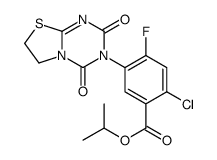 propan-2-yl 2-chloro-5-(2,4-dioxo-6,7-dihydro-[1,3]thiazolo[3,2-a][1,3,5]triazin-3-yl)-4-fluorobenzoate结构式