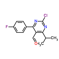 2-Chloro-4-(4-fluorophenyl)-6-isopropyl-5-pyrimidinecarbaldehyde Structure
