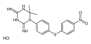 6,6-dimethyl-1-[4-(4-nitrophenyl)sulfanylphenyl]-1,3,5-triazine-2,4-diamine,hydrochloride结构式