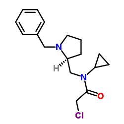 N-{[(2S)-1-Benzyl-2-pyrrolidinyl]methyl}-2-chloro-N-cyclopropylacetamide结构式