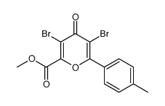 methyl 3,5-dibromo-6-(4-methylphenyl)-4-oxo-pyran-2-carboxylate结构式