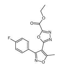 ethyl 5-[3-(4-fluorophenyl)-5-methyl-1,2-oxazol-4-yl]-1,3,4-oxadiazole-2-carboxylate结构式