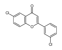 6-chloro-2-(3-chlorophenyl)chromen-4-one Structure