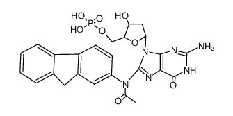 8-(N-fluoren-2-ylacetamido)-2'-deoxyguanosine 5'-monophosphate结构式