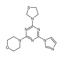 4-[4-imidazol-1-yl-6-(1,3-thiazolidin-3-yl)-1,3,5-triazin-2-yl]morpholine结构式