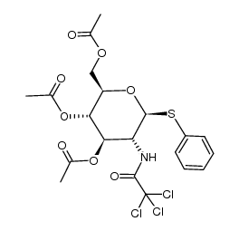 phenyl 3,4,6-tri-O-acetyl-2-deoxy-1-thio-2-trichloroacetamido-β-D-glucopyranoside结构式