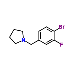 1-(4-Bromo-3-fluorobenzyl)pyrrolidine结构式