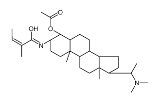 [(3S,4R,5R,8S,9S,10R,13S,14S,17S)-17-[(1S)-1-(dimethylamino)ethyl]-10,13-dimethyl-3-(2-methylbut-2-enoylamino)-2,3,4,5,6,7,8,9,11,12,14,15,16,17-tetradecahydro-1H-cyclopenta[a]phenanthren-4-yl] acetate结构式