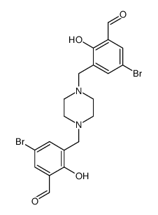 6,6'-(piperazine-1,4-diyldimethylene)bis(4-bromo-2-formylphenol)结构式