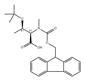 (2R,3R)-2-((((9H-Fluoren-9-yl)methoxy)carbonyl)(methyl)amino)-3-(tert-butoxy)butanoic acid Structure