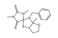 1',3',3a-Trimethyl-3-benzyl-3a,5,6,6a-tetrahydrospiro[furo[2,3-d]thiazole-2(3H),4'-imidazolidine]-2',5'-dithione结构式