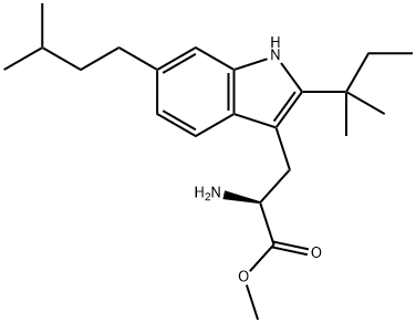 2-(1,1-Dimethylpropyl)-6-(3-methylbutyl)-α-amino-1H-indole-3-propionic acid methyl ester Structure