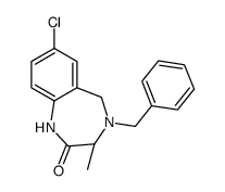 (3S)-4-benzyl-7-chloro-3-methyl-3,5-dihydro-1H-1,4-benzodiazepin-2-one结构式