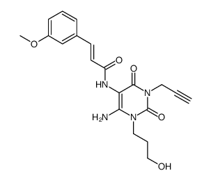 (E)-N-[6-amino-1-(3-hydroxypropyl)-2,4-dioxo-3-prop-2-ynyl-1,2,3,4-tetrahydropyrimidin-5-yl]-3-(3-methoxyphenyl)acrylamide Structure