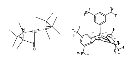[RuH(CO)(P(t)Bu2Me)2]B(3,5-bis(trifluoromethyl)phenyl)4 Structure