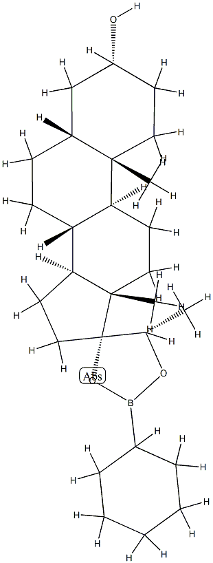 (20S)-17,20-(Cyclohexylboranediylbisoxy)-5β-pregnan-3α-ol结构式