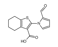 2-(2-formyl-1H-pyrrol-1-yl)-4,5,6,7-tetrahydro-1-benzothiophene-3-carboxylic acid结构式