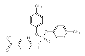 N-bis(4-methylphenoxy)phosphoryl-5-nitro-pyridin-2-amine结构式