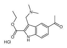 (5-acetyl-2-ethoxycarbonyl-1H-indol-3-yl)methyl-dimethylazanium,chloride结构式