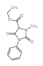 4-Imidazolidinecarboxylicacid, 3-methyl-2,5-dioxo-1-phenyl-, ethyl ester Structure