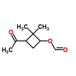 3-Acetyl-2,2-dimethylcyclobutyl formate结构式