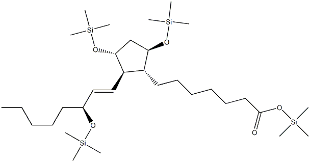 (9β,11α,13E,15S)-9,11,15-Tris[(trimethylsilyl)oxy]prost-13-en-1-oic acid trimethylsilyl ester structure