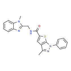1H-Thieno[2,3-c]pyrazole-5-carboxamide,3-methyl-N-[(1-methyl-1H-benzimidazol-2-yl)methyl]-1-phenyl-(9CI) Structure