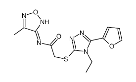 Acetamide, 2-[[4-ethyl-5-(2-furanyl)-4H-1,2,4-triazol-3-yl]thio]-N-(4-methyl-1,2,5-oxadiazol-3-yl)- (9CI)结构式