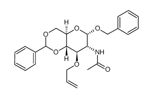 BENZYL 2-ACETAMIDO-3-O-ALLYL-4,6-O-BENZYLIDENE-2-DEOXY-ALPHA-D-GLUCOPYRANOSIDE结构式