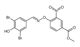 4-[1-(3,5-Dibromo-4-hydroxy-phenyl)-meth-(Z)-ylideneaminooxy]-3-nitro-benzoic acid methyl ester结构式