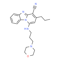 1-((3-morpholinopropyl)amino)-3-propylbenzo[4,5]imidazo[1,2-a]pyridine-4-carbonitrile结构式