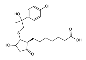 7-{(S)-2-[2-(4-Chloro-phenyl)-2-hydroxy-propylsulfanyl]-3-hydroxy-5-oxo-cyclopentyl}-heptanoic acid Structure