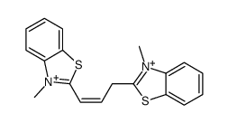 3-methyl-2-[3-(3-methyl-1,3-benzothiazol-3-ium-2-yl)prop-1-enyl]-1,3-benzothiazol-3-ium结构式