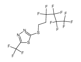 2-(3,3,4,4,5,5,6,6,6-nonafluoro-hexylsulfanyl)-5-trifluoromethyl-[1,3,4]thiadiazole结构式