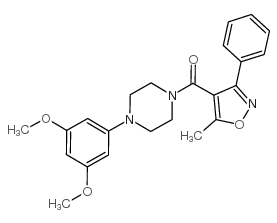 Methanone, [4-(3,5-dimethoxyphenyl)-1-piperazinyl](5-methyl-3-phenyl-4-isoxazolyl)- Structure