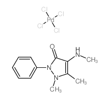 1,5-dimethyl-4-methylamino-2-phenyl-pyrazol-3-one; tetrachloropalladium structure