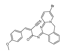 N-[(6Z)-2-bromopyrido[1,2-b][2,4]benzodiazepin-6(11H)-ylidene]-2-cyano-3-(4-methoxyphenyl)prop-2-enamide结构式