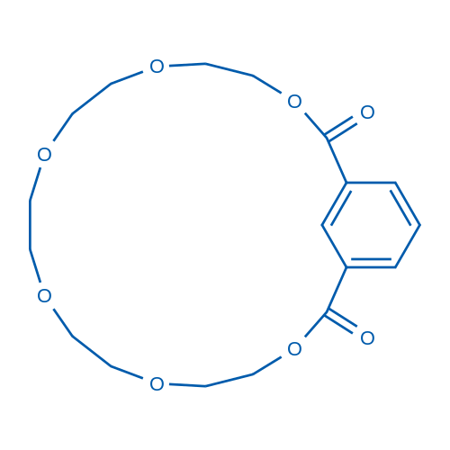 3,6,9,12,15,18-Hexaoxa-1(1,3)-benzenacyclononadecaphane-2,19-dione Structure