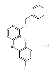 2-benzylsulfanyl-N-(2,5-dichlorophenyl)pyrimidin-4-amine结构式