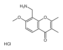 8-(aminomethyl)-7-methoxy-2,3-dimethylchromen-4-one,hydrochloride结构式